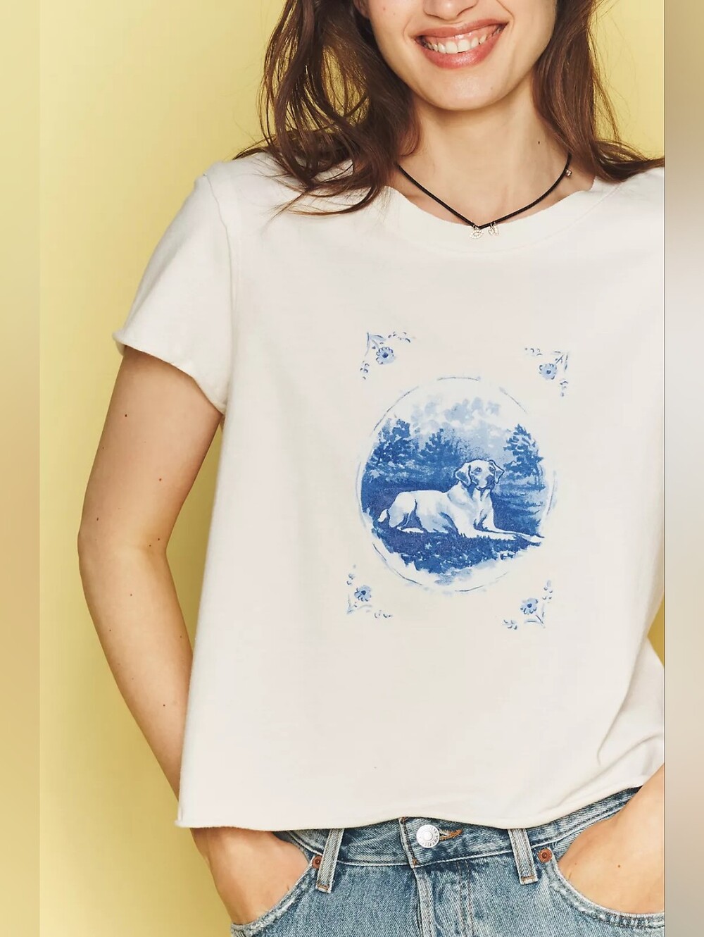 🪷❣️NWT Anthropologie Maeve Caitlin Cotton Boxy Tee, XS🌙